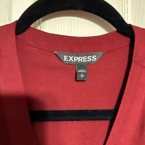 Express burgundy long sleeve belted dress